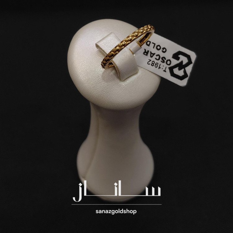 انگشتر مینیمال طرح رولکس 18عیار ارسال رایگان گالری طلای ساناز