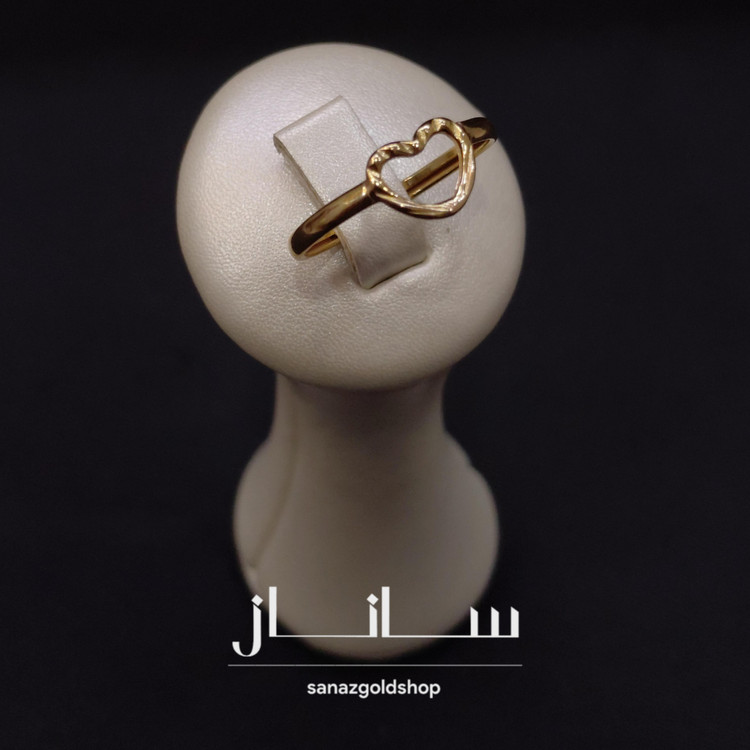 انگشتر مینیمال قلب 18عیار ارسال رایگان گالری طلای ساناز