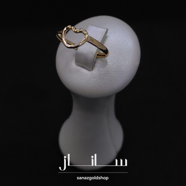 انگشتر مینیمال قلب 18عیار ارسال رایگان گالری طلای ساناز