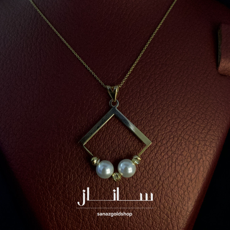 پلاک مرواریدی طلای 18 عیار ارسال رایگان گالری طلای ساناز