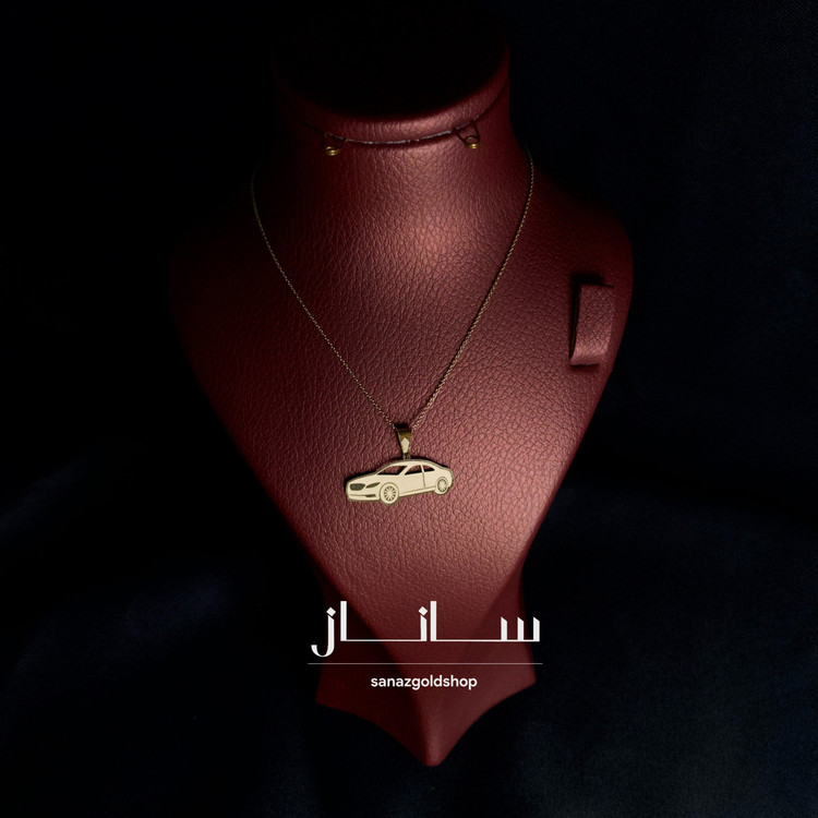 پلاک آویز طلا 18 عیار طرح خودرو ارسال رایگان گالری طلای ساناز