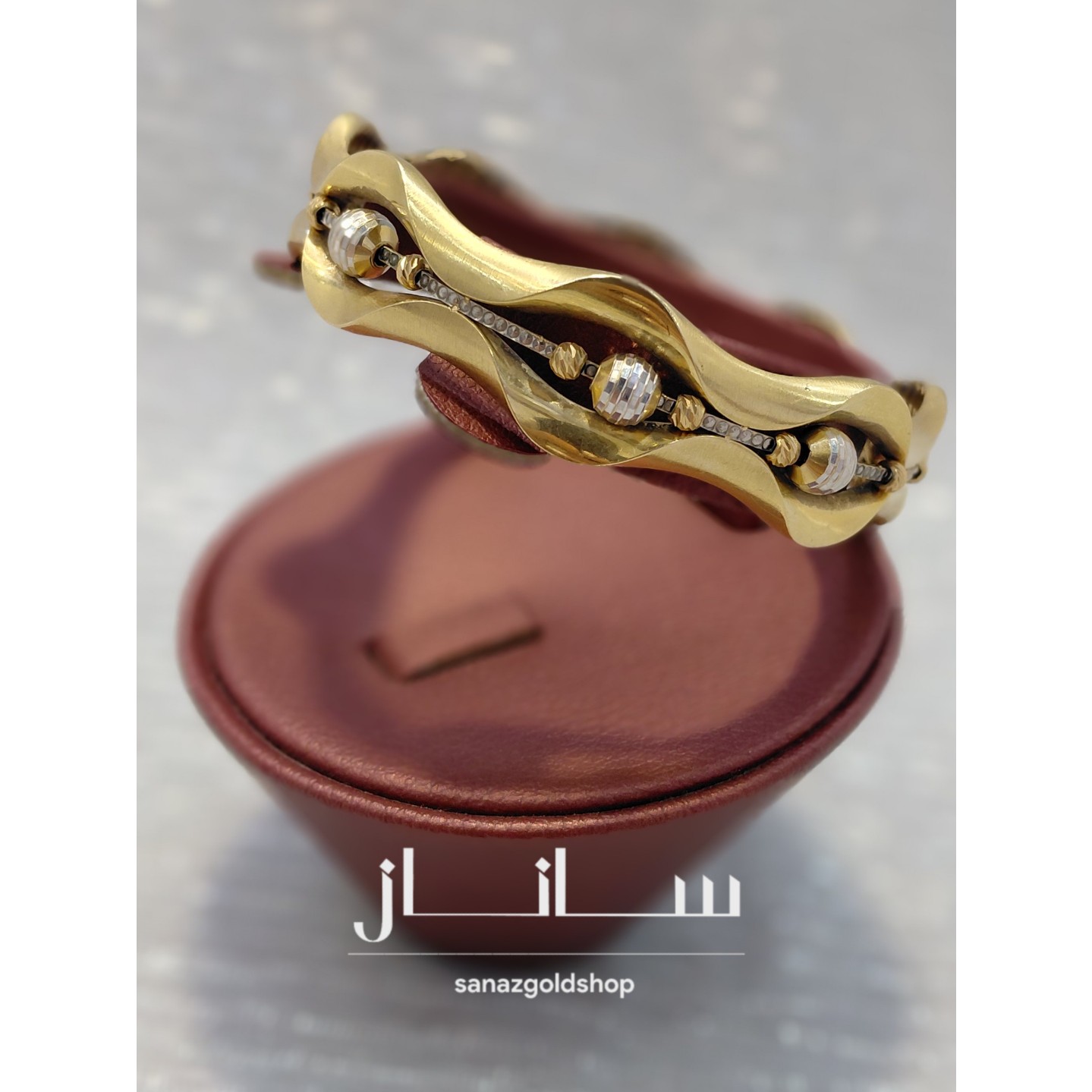 النگو موجی البرنادو 18 عیار کم اجرت ارسال رایگان گالری طلای ساناز