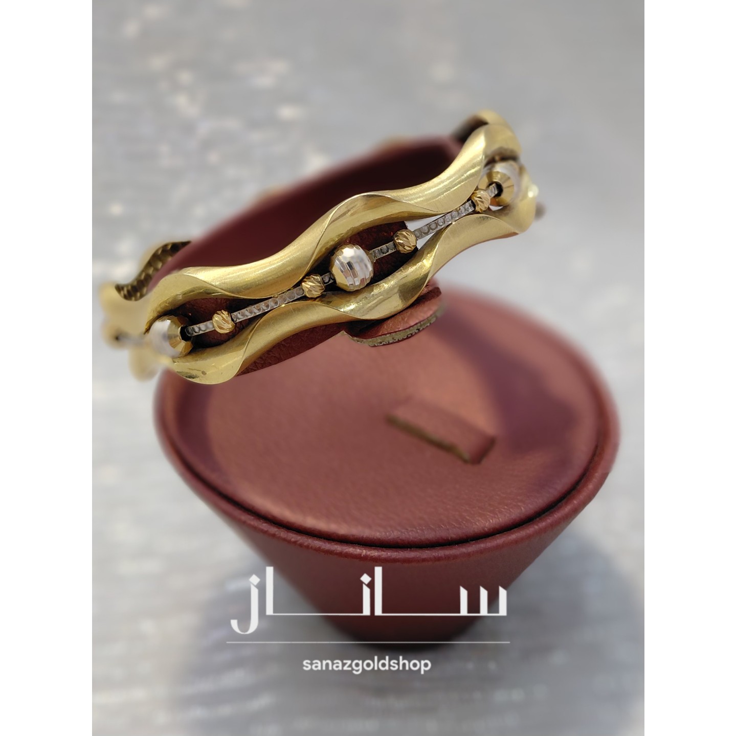 النگو موجی البرنادو 18 عیار کم اجرت ارسال رایگان گالری طلای ساناز