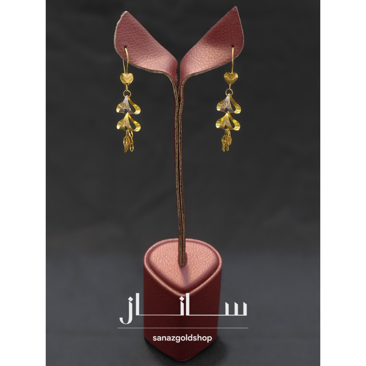 گوشواره آویز اشکی 18 عیار کم اجرت ارسال رایگان گالری طلای ساناز