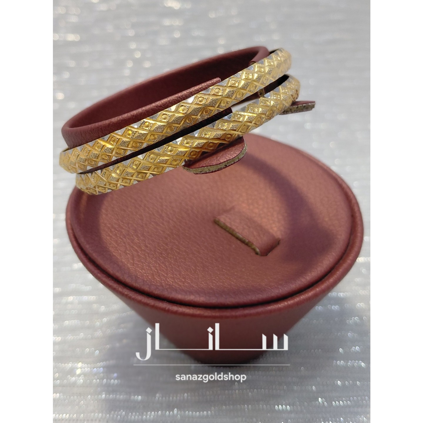 النگو دو رنگ 18 عیار کم اجرت ارسال رایگان گالری طلای ساناز