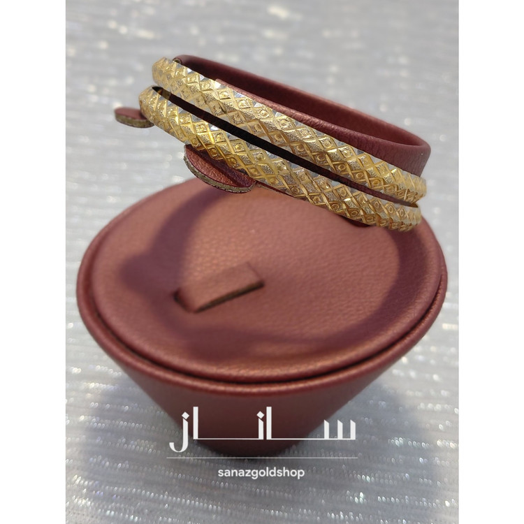 النگو دو رنگ 18 عیار کم اجرت ارسال رایگان گالری طلای ساناز