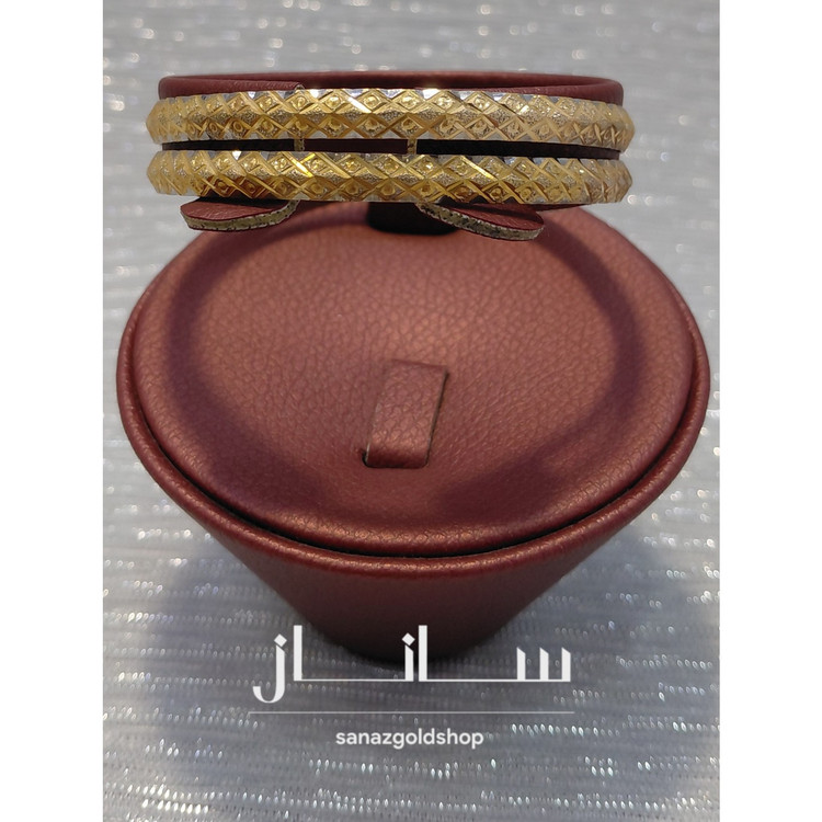 النگو دو رنگ 18 عیار کم اجرت ارسال رایگان گالری طلای ساناز