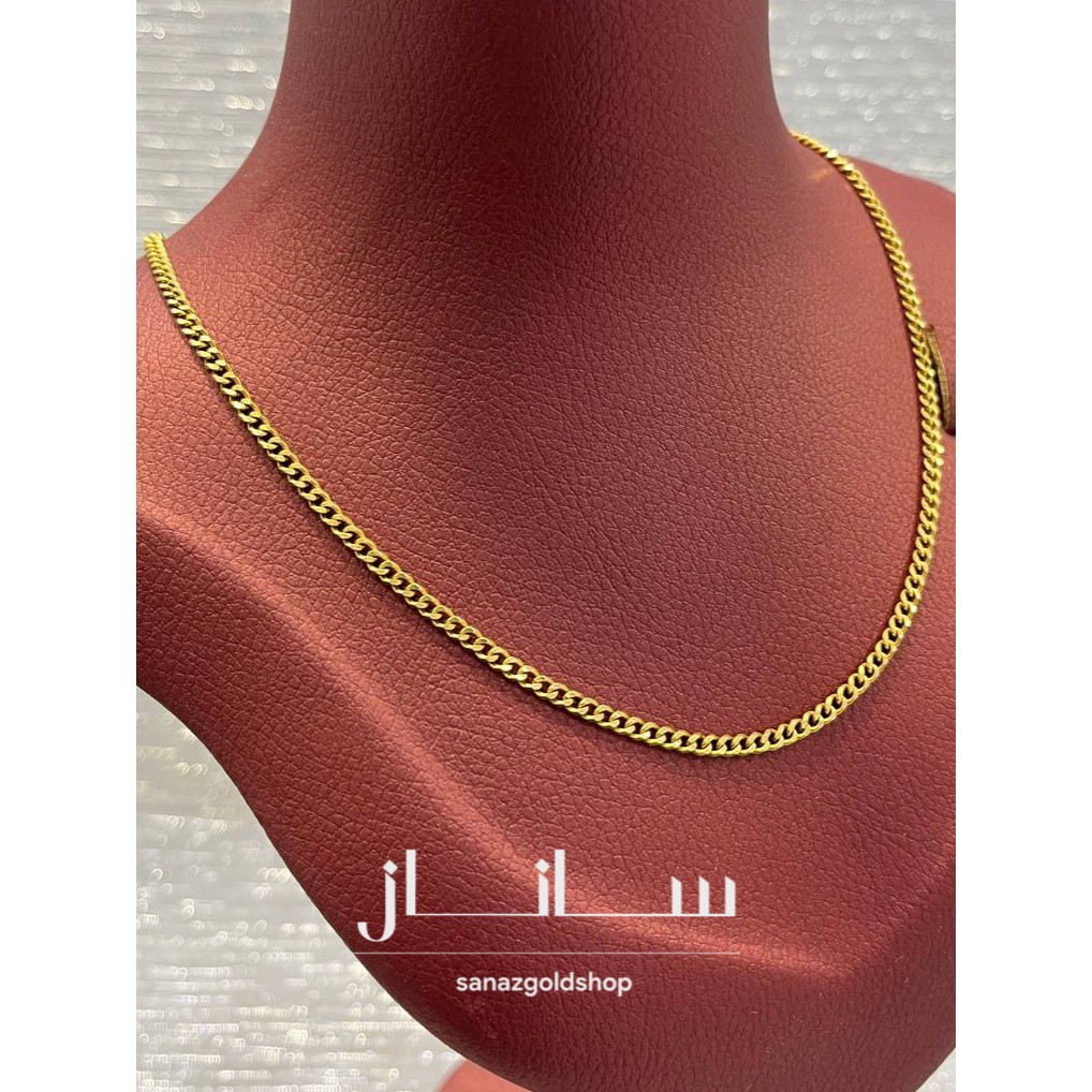 زنجیر کارتیر 18 عیار کم اجرت ارسال رایگان گالری طلای ساناز
