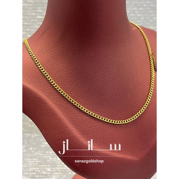 زنجیر کارتیر 18 عیار کم اجرت ارسال رایگان گالری طلای ساناز
