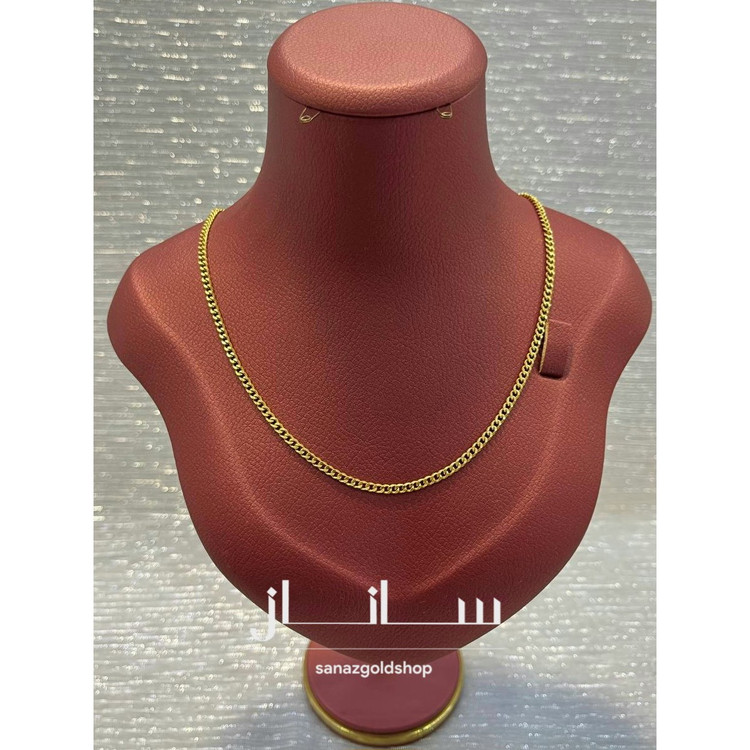 زنجیر کارتیر 18 عیار کم اجرت ارسال رایگان گالری طلای ساناز