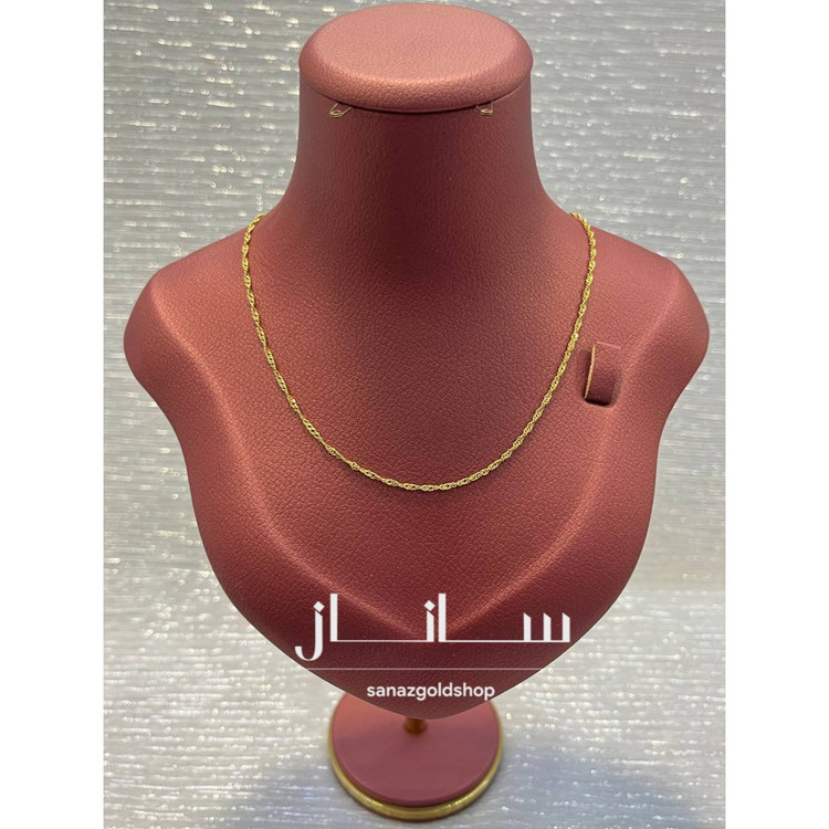 زنجیر مارپیچ 18 عیار کم اجرت ارسال رایگان گالری طلای ساناز