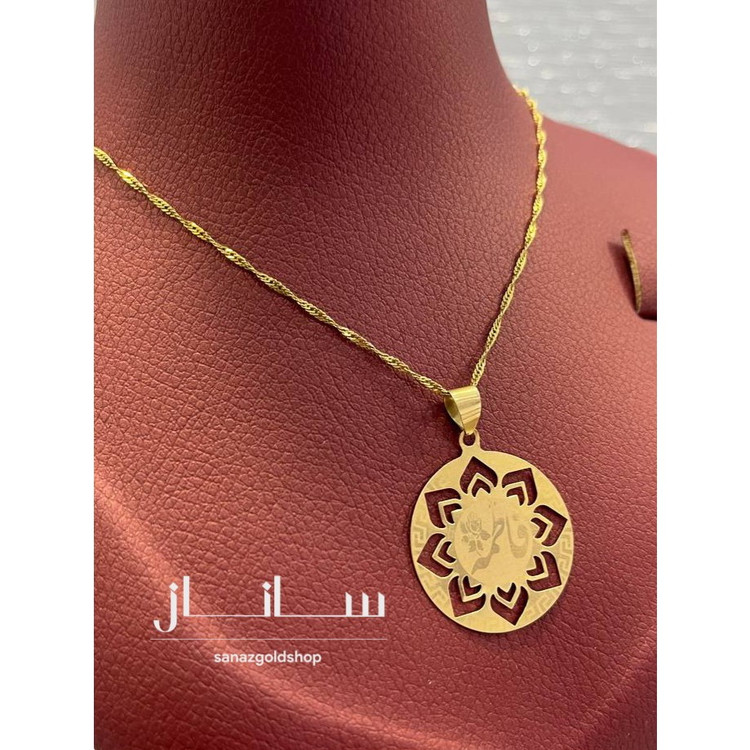 پلاک اسم فاطمه 18 عیار کم اجرت ارسال رایگان گالری طلای ساناز