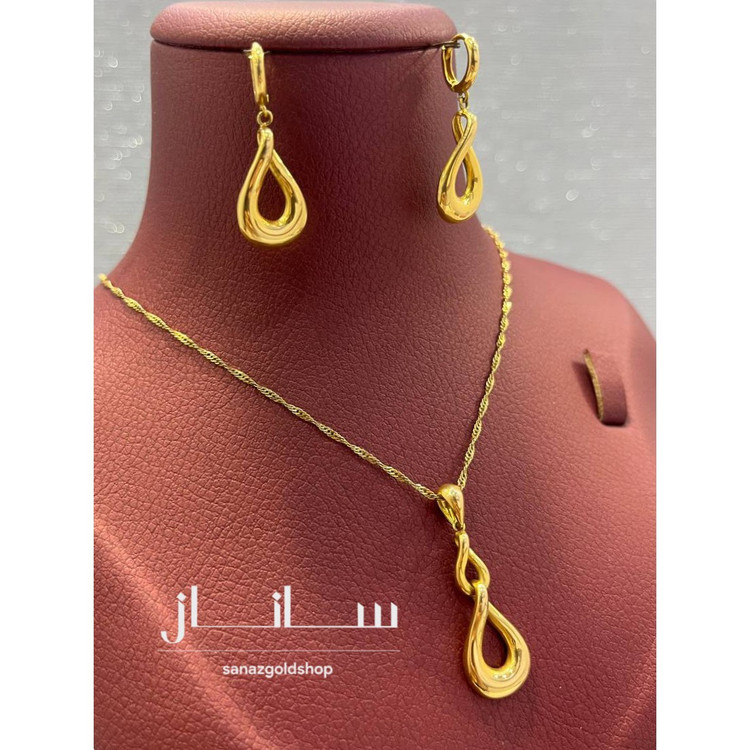 نیم ست اشکی طلا 18 عیار کم اجرت ارسال رایگان گالری طلای ساناز