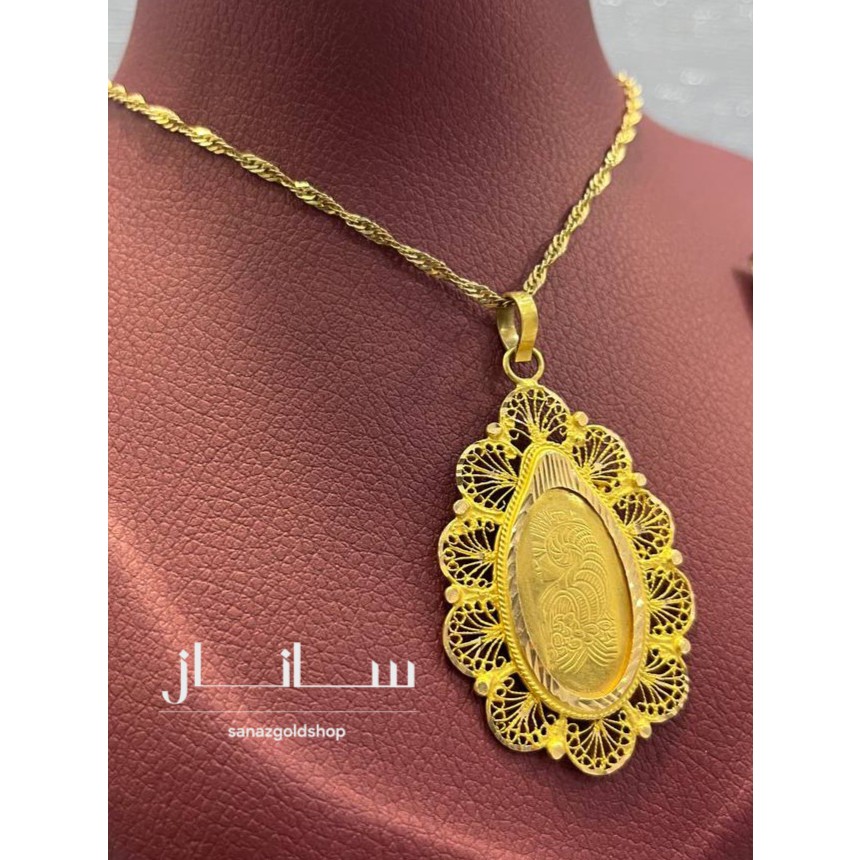 پلاک طلا طرح الیزابت 18 عیار کم اجرت ارسال رایگان گالری طلای ساناز