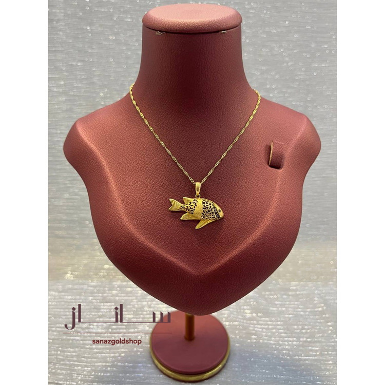 پلاک ماهی 18 عیار کم اجرت ارسال رایگان گالری طلای ساناز