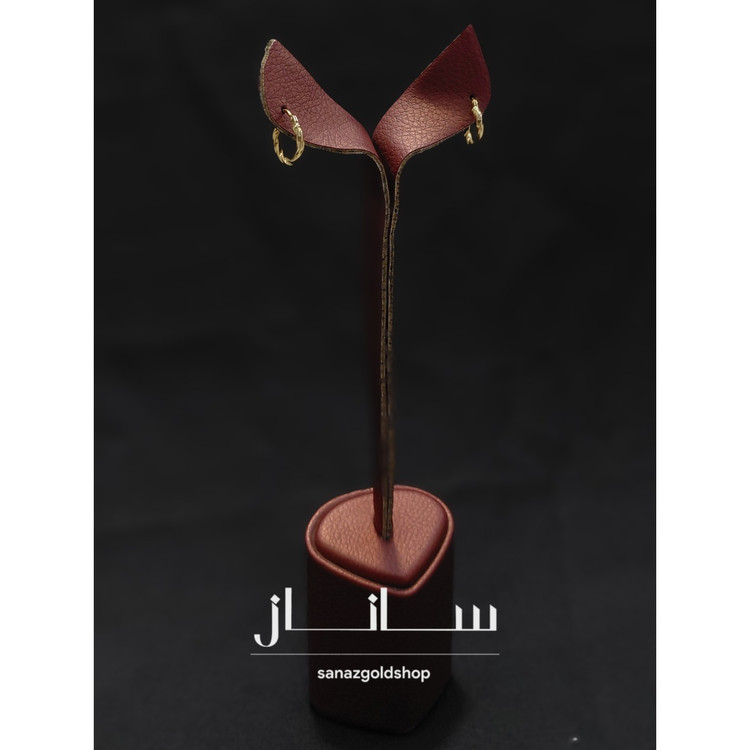 گوشواره حلقهای طرح مارپیچ 18 عیار کم اجرت ارسال رایگان گالری طلای ساناز