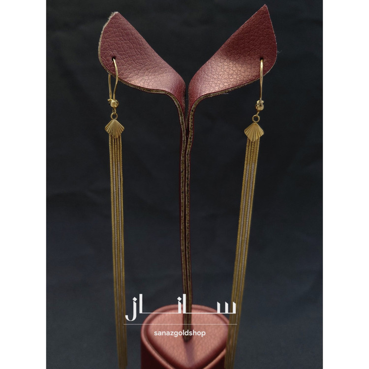 گوشواره آویز شرابهای ماری 18عیار کم اجرت ارسال رایگان گالری طلای ساناز