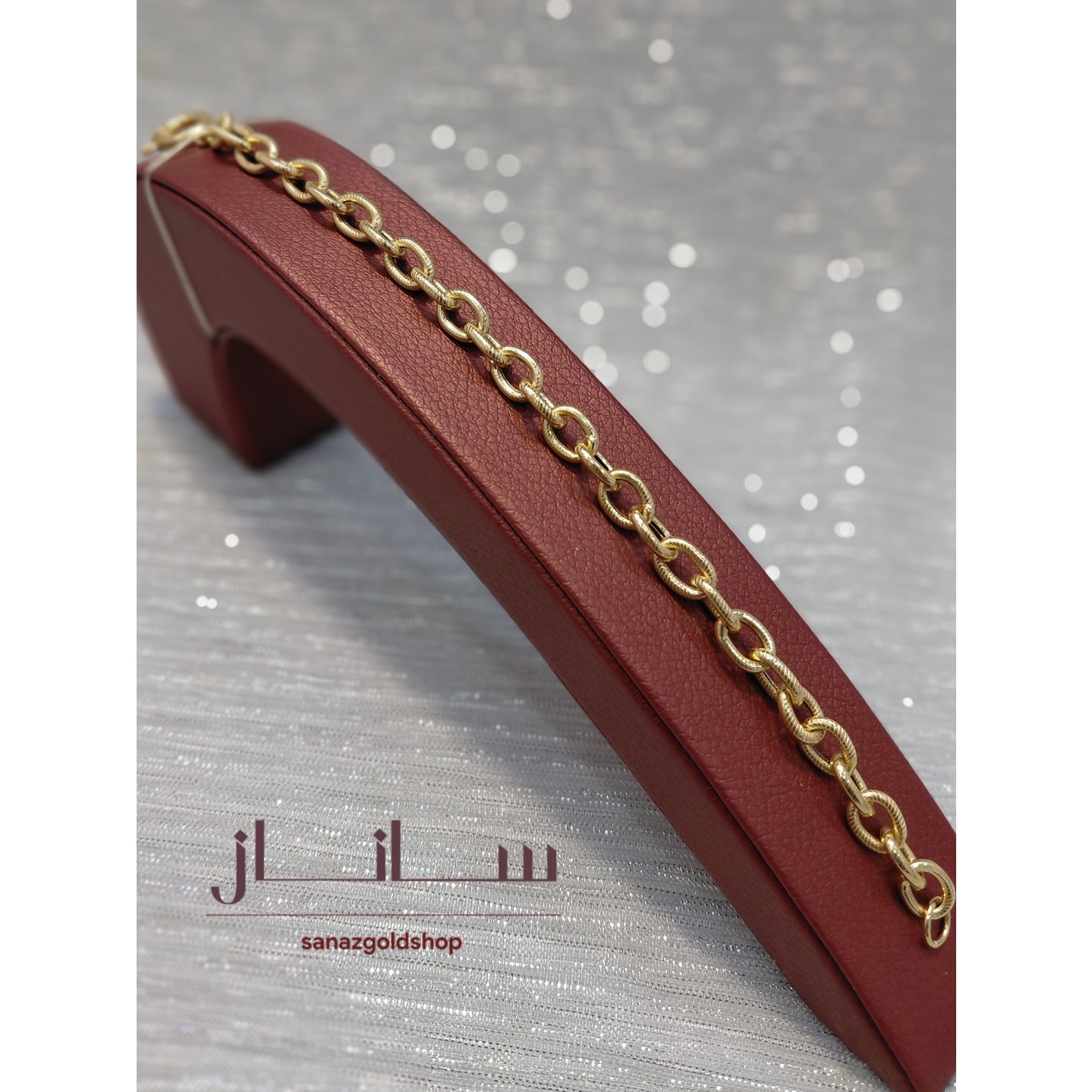 دستبند طلا طرح کابلی 18 عیار ارسال رایگان گالری طلای ساناز