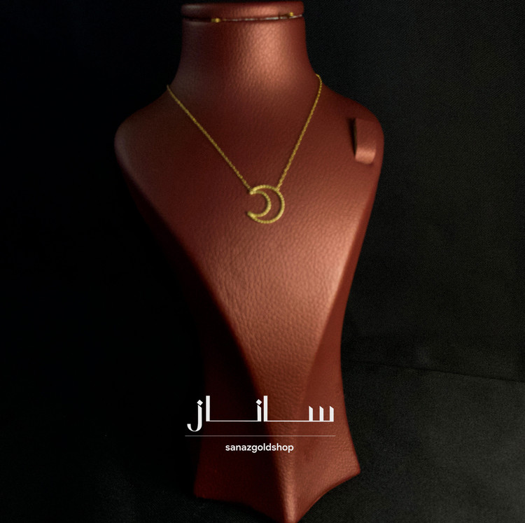 گردنبند ماه مینیمال طلای 18 عیار ارسال رایگان گالری طلای ساناز
