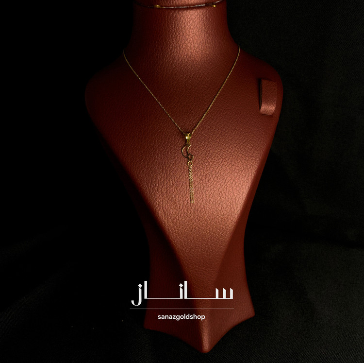 پلاک مینیمال ماه و ستاره شرابهای طلای 18 عیار ارسال رایگان گالری طلای ساناز