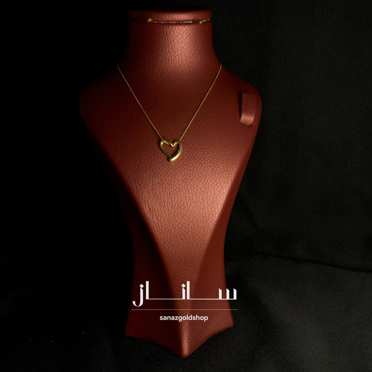 پلاک مینیمال قلب گرازیلا کوچک طلای 18 عیار ارسال رایگان گالری طلای ساناز