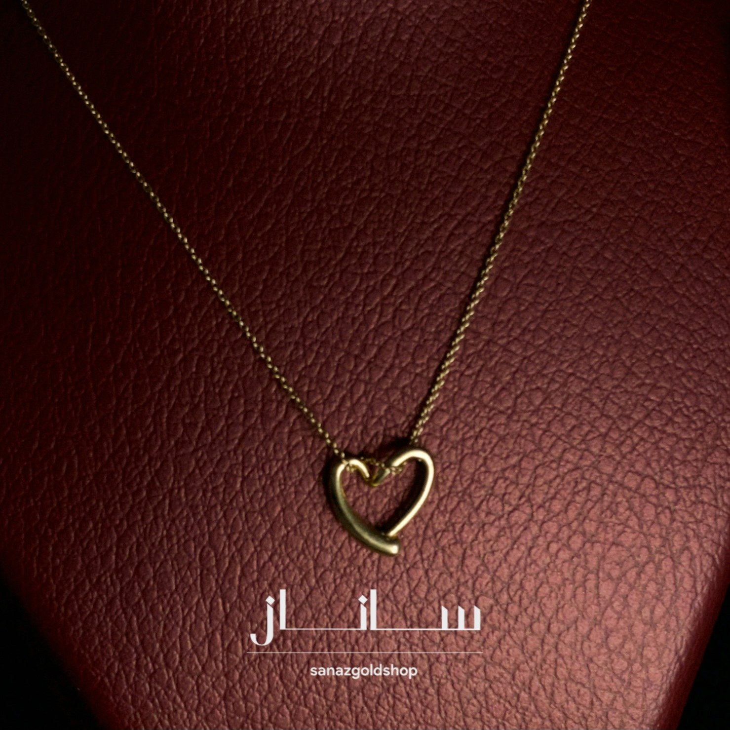 پلاک مینیمال قلب گرازیلا کوچک طلای 18 عیار ارسال رایگان گالری طلای ساناز