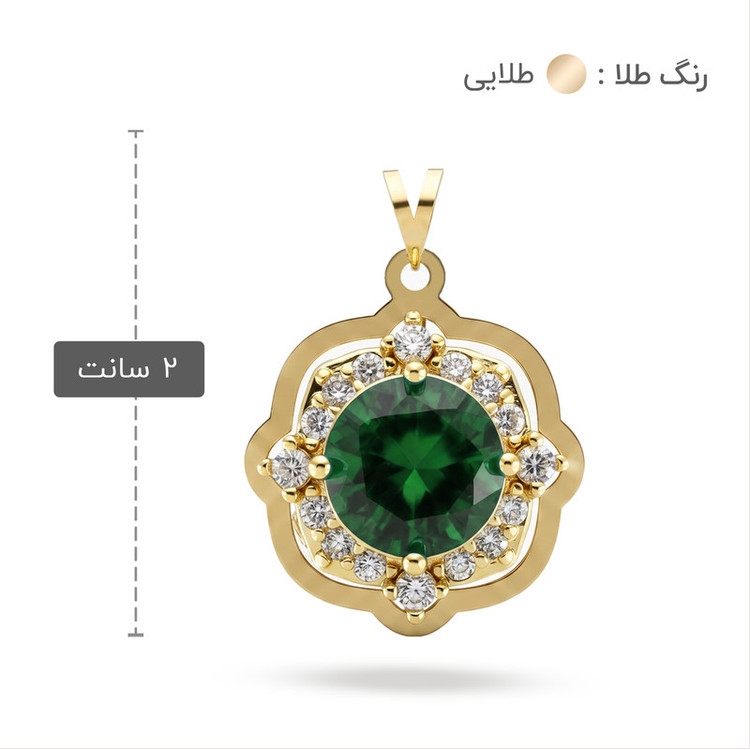 آویز گردنبند طلا 18 عیار زنانه طلا و جواهر ویانا طرح نگین
