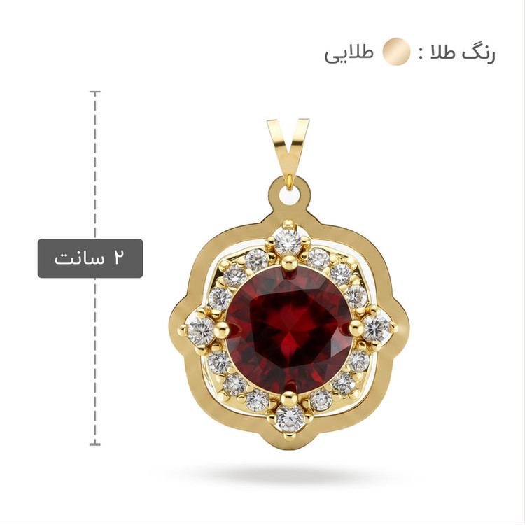 آویز گردنبند طلا 18 عیار زنانه طلا و جواهر ویانا طرح نگین