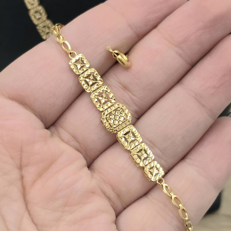 نیم ست طلا کم اجرت 18 عیار زنانه طلا و شمش برلیان مدل اونیکس