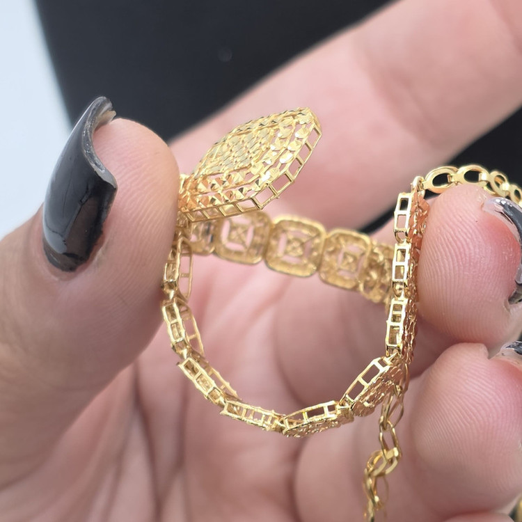 نیم ست طلا کم اجرت 18 عیار زنانه طلا و شمش برلیان مدل اونیکس