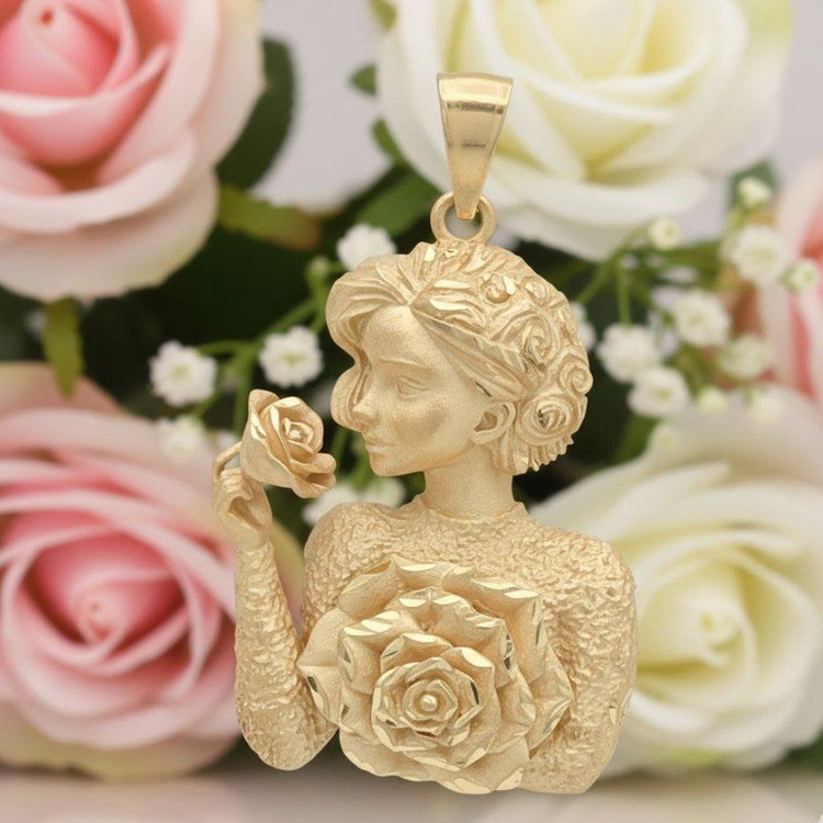 آویز طلا کم اجرت 18 عیار زنانه گالری طلا شمش برلیان مدل رُخ