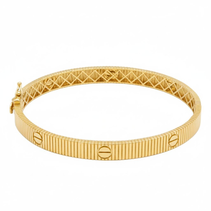 دستبند النگویی طلا کم اجرت 18 عیار زنانه طلا و شمش برلیان مدل کارتیر Unlimited