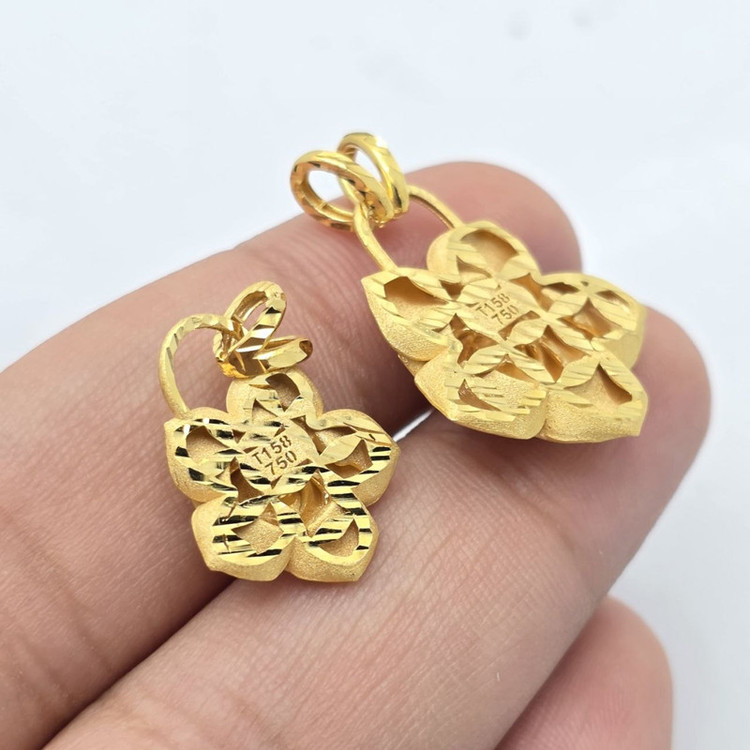 آویز طلا کم اجرت 18 عیار زنانه گالری طلا شمش برلیان مدل گل