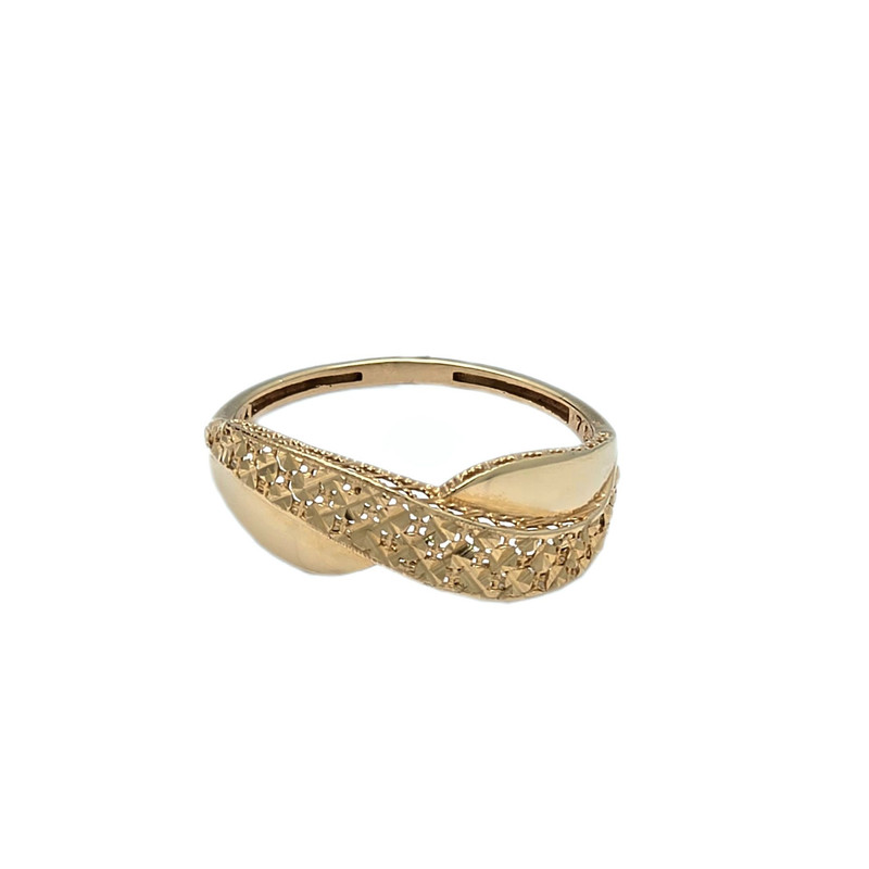 انگشتر طلا کم اجرت 18 عیار زنانه طلا و شمش برلیان مدل تراش آینه ای  سایز 57