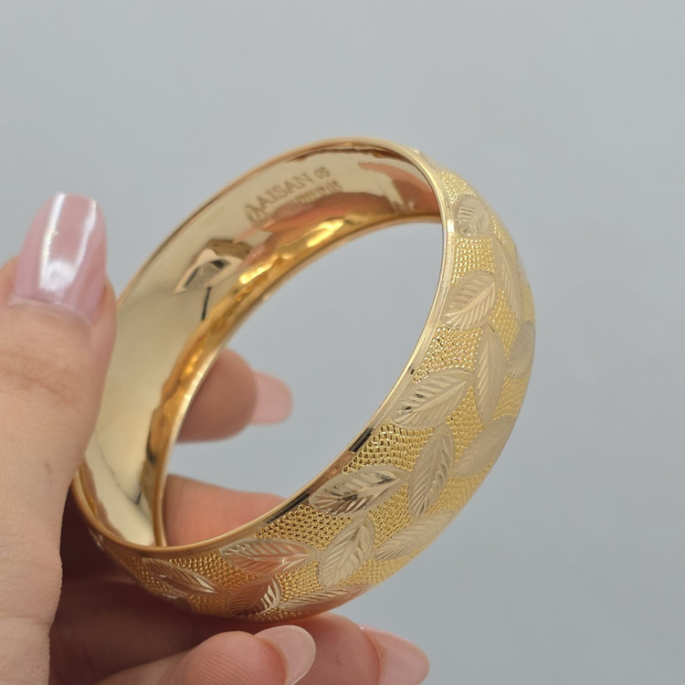 تکپوش طلا کم اجرت 18 عیار زنانه طلا و شمش برلیان مدل برگ سایز 2