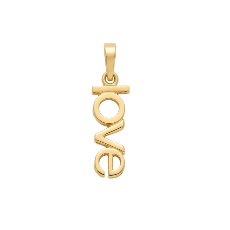 آویز گردنبند طلا کم اجرت 18 عیار زنانه گالری طلا و شمش برلیان مدل لاو