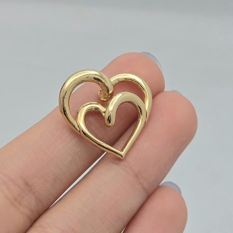 نیم ست طلا کم اجرت 18 عیار زنانه طلا و شمش برلیان مدل گرازیلا قلب