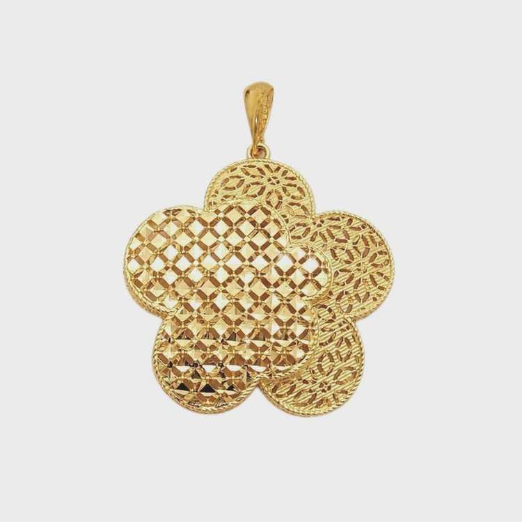 آویز گردنبند طلا کم اجرت ۱۸ عیار زنانه گالری طلا و شمش برلیان مدل گل