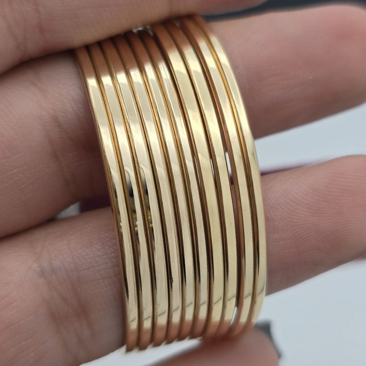 النگو طلا کم اجرت 18 عیار زنانه طلا و شمش برلیان مدل اینه ای سایز 3