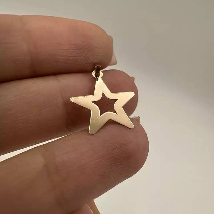 پلاک طلای ستاره تو خالی