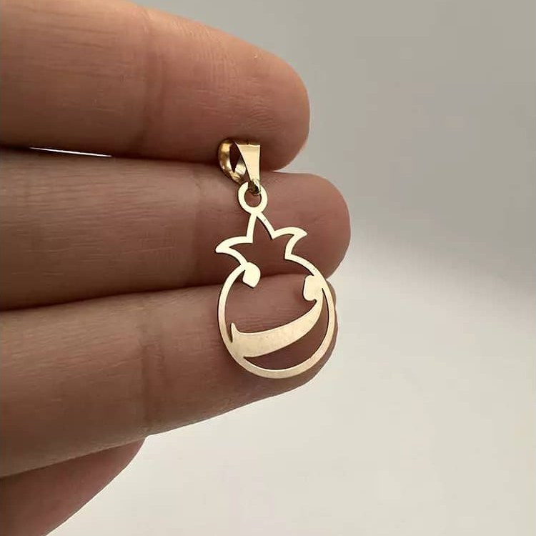 پلاک طلای حروف فارسی و انار