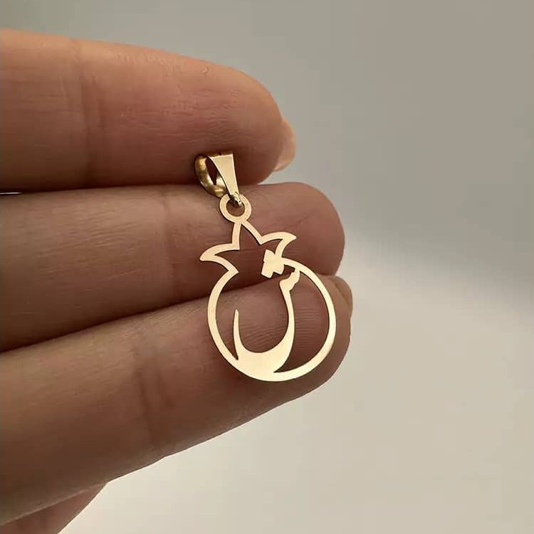 پلاک طلای حروف فارسی و انار