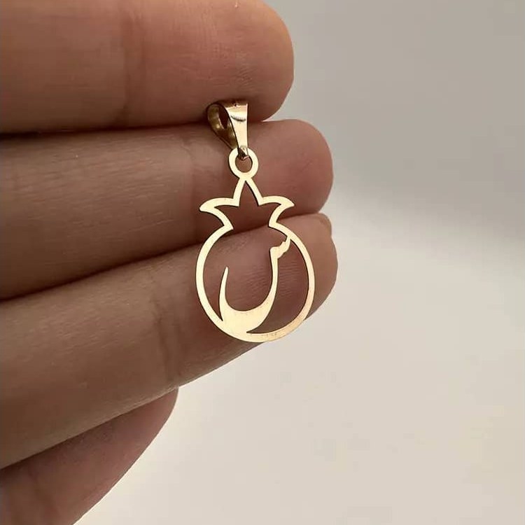 پلاک طلای حروف فارسی و انار
