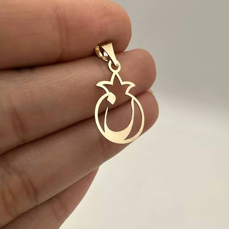 پلاک طلای حروف فارسی و انار