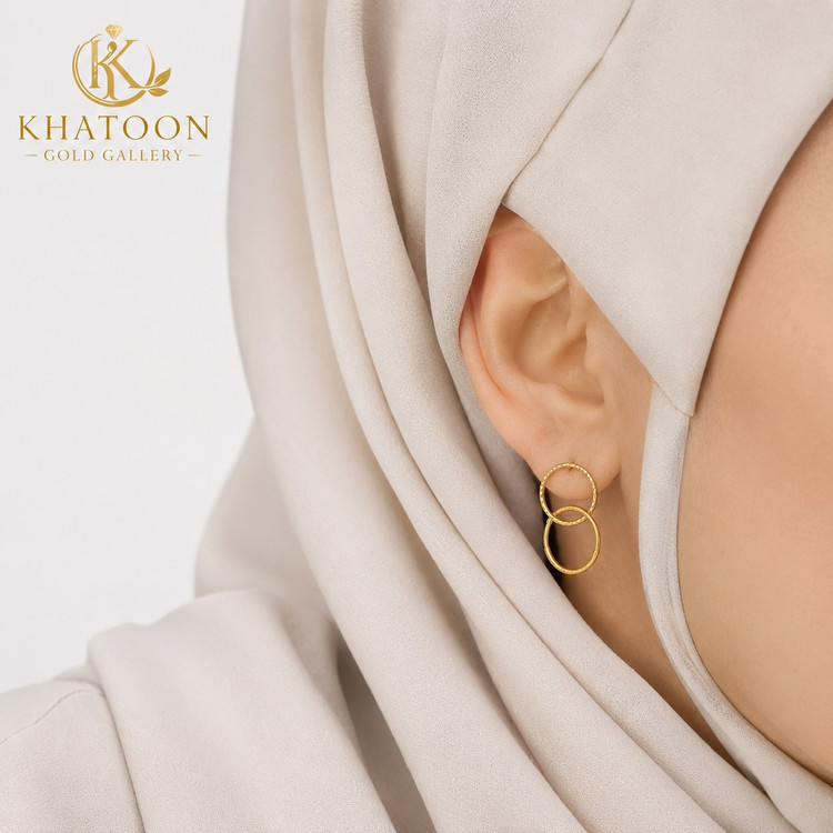 گوشواره طلا 990 سوت حلقه ای خاتون اقساطی ارسال رایگان