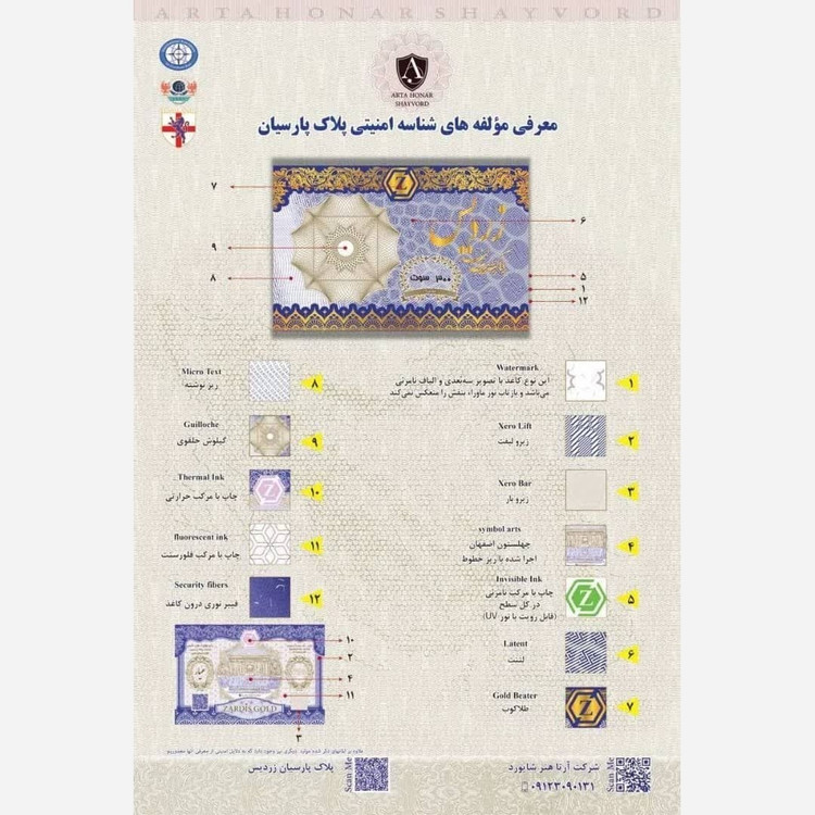سکه طلا پارسیان زردیس 50سوت ضد جعل 18 عیار
