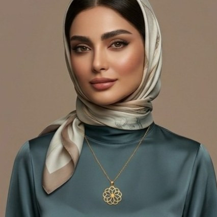 پلاک طلا آویز گردنی مدل گل 150سوت قسطی