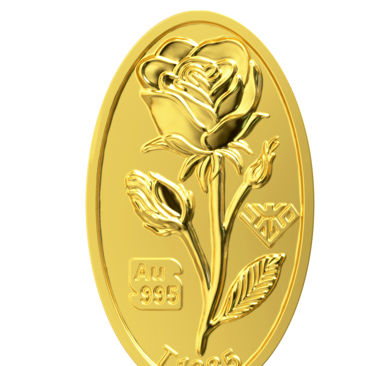 شمش طلای 24عیار گل رز 0.1 گرم قسطی