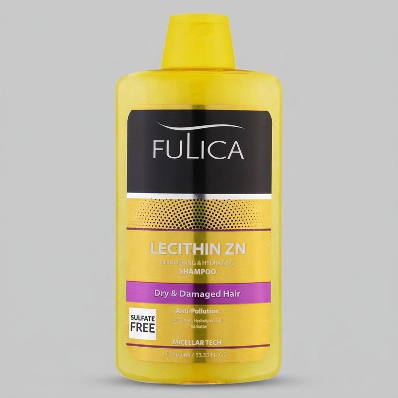 شامپو تقویتکننده مو فولیکا مخصوص موهای خشک و آسیبدیده، حجم 400 میلیلیتر مدل LECITHIN ZN، بدون سولفات، مرطوبکننده، لطا...