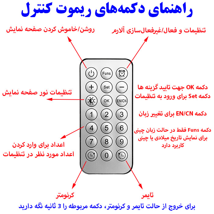 ساعت دیواری دیجیتال مدل ریموت کنترل دار کد DS-5501